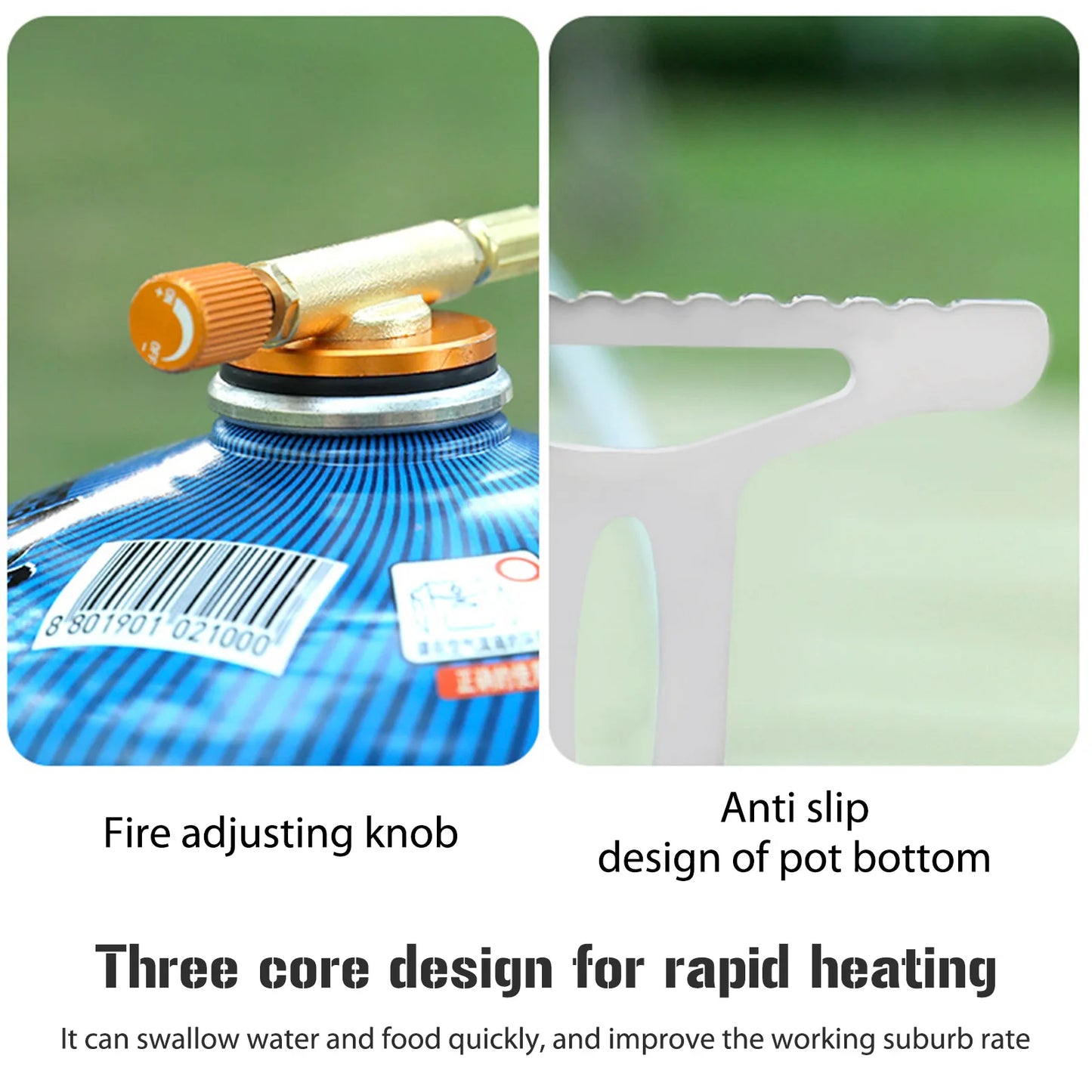 Outdoor Gas Stove Portable Foldable Ultralight Three Head Burner Gas Cooker Camping Windproof Stove Picnic BBQ Cooking Equipment