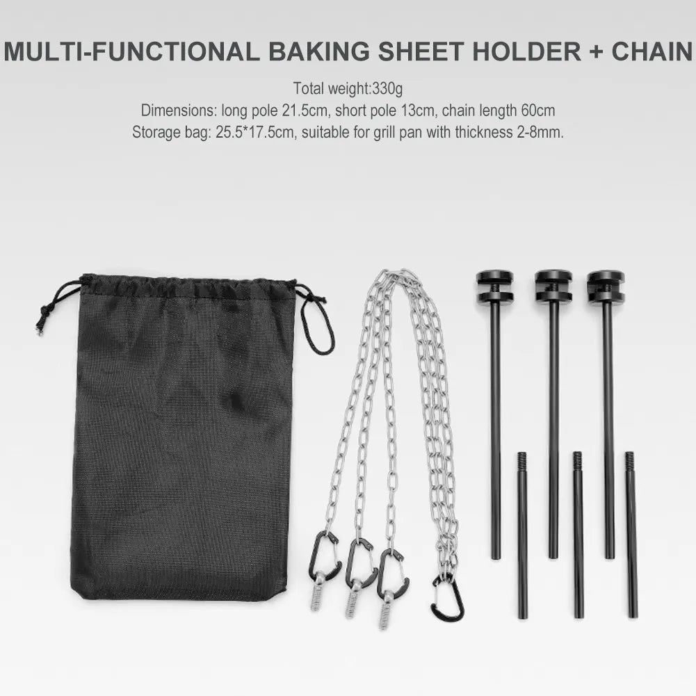 Multifunctional BBQ Triangular Bracket Non-stick Cooking Grilling Pan