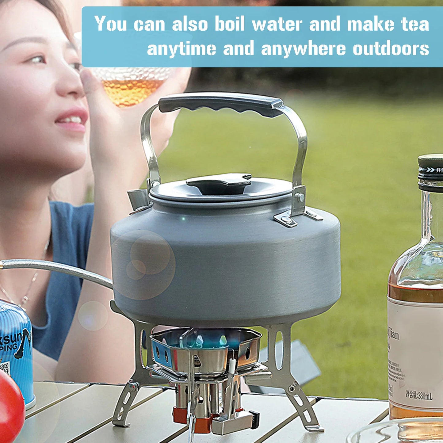 Outdoor Gas Stove Portable Foldable Ultralight Three Head Burner Gas Cooker Camping Windproof Stove Picnic BBQ Cooking Equipment