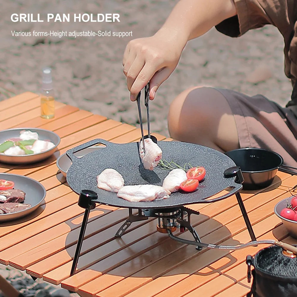 Multifunctional BBQ Triangular Bracket Non-stick Cooking Grilling Pan