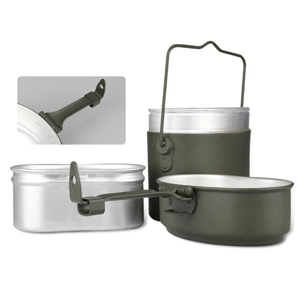 Camping Cookware Mess Kit Food Container Aluminum Alloy Camping Pots Pans Set Backpacking Picnic Cooking Camping Equipment