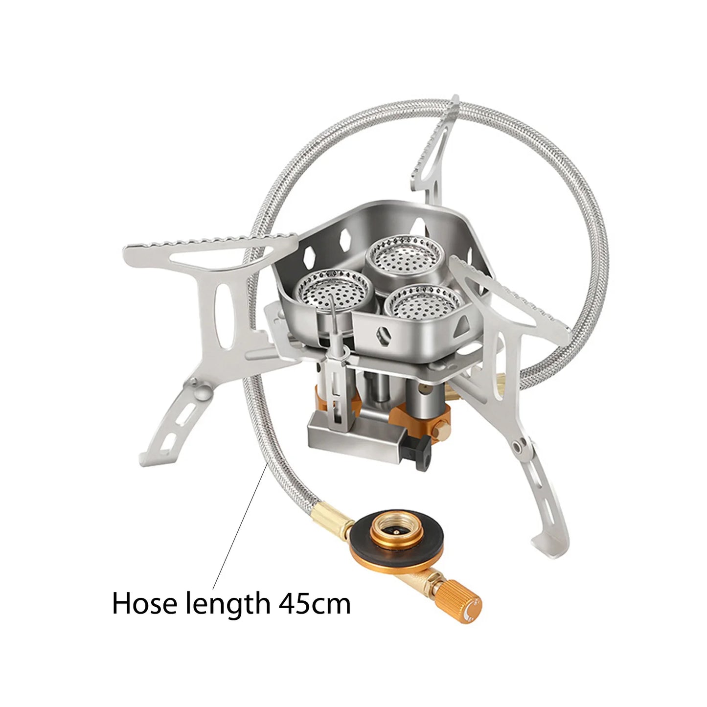 Outdoor Gas Stove Portable Foldable Ultralight Three Head Burner Gas Cooker Camping Windproof Stove Picnic BBQ Cooking Equipment